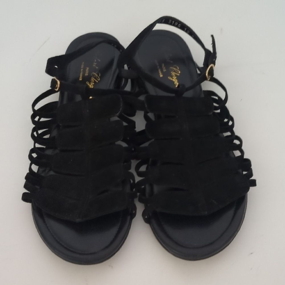 ROBERT CLERGERIE Black Suede Sandals - Picture 7 of 11